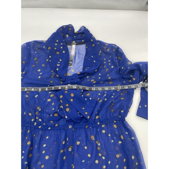 Kensie Blue Shear Blouse Dress Sz M Party Festival Fairy Princess Casual Summer - Picture 5 of 5